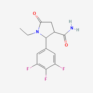 1-Ethyl-5-oxo-2-(3,4,5-trifluorophenyl)pyrrolidine-3-carboxamide