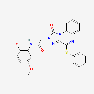 molecular formula C25H21N5O4S B2635720 N-(2,5-dimethoxyphenyl)-2-(1-oxo-4-(phenylthio)-[1,2,4]triazolo[4,3-a]quinoxalin-2(1H)-yl)acetamide CAS No. 1111316-78-9