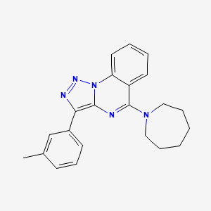 molecular formula C22H23N5 B2635727 5-(Azepan-1-yl)-3-(3-methylphenyl)triazolo[1,5-a]quinazoline CAS No. 866844-67-9