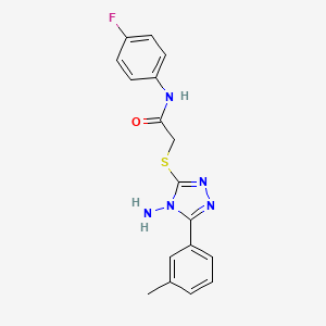 2-((4-amino-5-(m-tolyl)-4H-1,2,4-triazol-3-yl)thio)-N-(4-fluorophenyl)acetamide