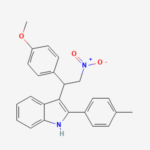 molecular formula C24H22N2O3 B2635741 3-[1-(4-甲氧基苯基)-2-硝基乙基]-2-(4-甲基苯基)-1H-吲哚 CAS No. 314257-86-8
