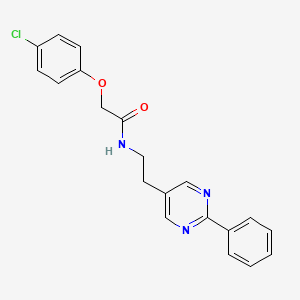 2-(4-chlorophenoxy)-N-(2-(2-phenylpyrimidin-5-yl)ethyl)acetamide