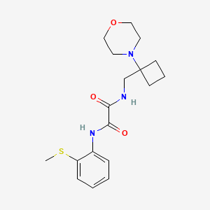 molecular formula C18H25N3O3S B2635752 N'-(2-Methylsulfanylphenyl)-N-[(1-morpholin-4-ylcyclobutyl)methyl]oxamide CAS No. 2380183-58-2