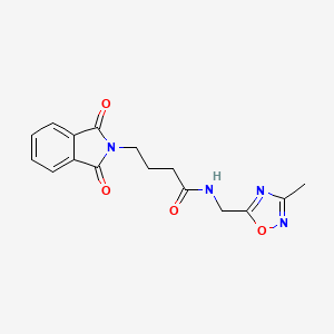 molecular formula C16H16N4O4 B2635758 4-(1,3-dioxoisoindolin-2-yl)-N-((3-methyl-1,2,4-oxadiazol-5-yl)methyl)butanamide CAS No. 1207043-08-0