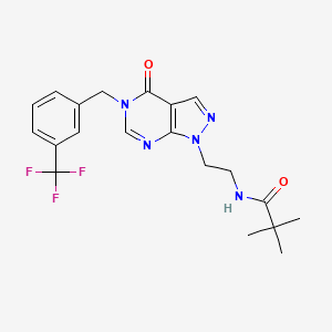N-(2-(4-oxo-5-(3-(trifluoromethyl)benzyl)-4,5-dihydro-1H-pyrazolo[3,4-d]pyrimidin-1-yl)ethyl)pivalamide