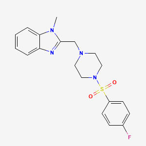 molecular formula C19H21FN4O2S B2635766 2-((4-((4-fluorophenyl)sulfonyl)piperazin-1-yl)methyl)-1-methyl-1H-benzo[d]imidazole CAS No. 1171614-53-1