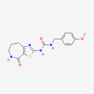 molecular formula C16H18N4O3S B2635768 1-(4-甲氧基苄基)-3-(4-氧代-5,6,7,8-四氢-4H-噻唑并[5,4-c]氮杂卓-2-基)脲 CAS No. 1797366-71-2