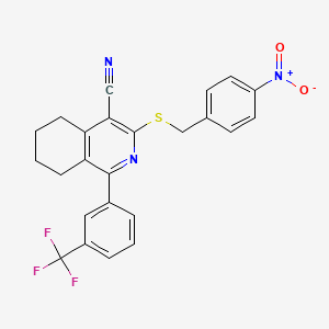 3-[(4-Nitrobenzyl)sulfanyl]-1-[3-(trifluoromethyl)phenyl]-5,6,7,8-tetrahydro-4-isoquinolinecarbonitrile