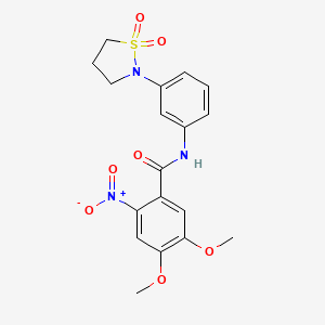 N-(3-(1,1-dioxidoisothiazolidin-2-yl)phenyl)-4,5-dimethoxy-2-nitrobenzamide