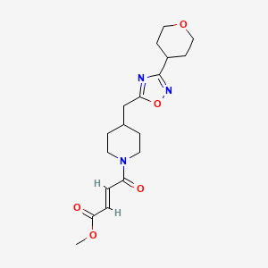 Methyl (E)-4-[4-[[3-(oxan-4-yl)-1,2,4-oxadiazol-5-yl]methyl]piperidin-1-yl]-4-oxobut-2-enoate
