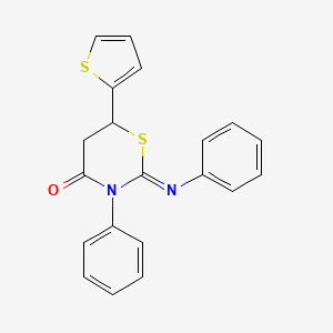 molecular formula C20H16N2OS2 B2635789 (2Z)-3-phenyl-2-(phenylimino)-6-(thiophen-2-yl)-1,3-thiazinan-4-one CAS No. 890611-70-8