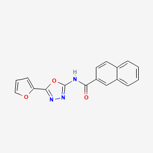 N-[5-(furan-2-yl)-1,3,4-oxadiazol-2-yl]naphthalene-2-carboxamide