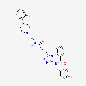 molecular formula C33H36FN7O2 B2635807 N-{2-[4-(2,3-dimethylphenyl)piperazin-1-yl]ethyl}-3-[4-(4-fluorobenzyl)-5-oxo-4,5-dihydro[1,2,4]triazolo[4,3-a]quinazolin-1-yl]propanamide CAS No. 887213-77-6