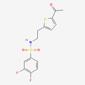 molecular formula C14H13F2NO3S2 B2635811 N-(2-(5-acetylthiophen-2-yl)ethyl)-3,4-difluorobenzenesulfonamide CAS No. 2034493-45-1