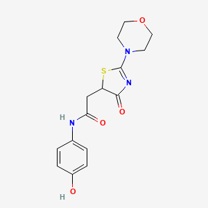 N-(4-hydroxyphenyl)-2-[2-(morpholin-4-yl)-4-oxo-4,5-dihydro-1,3-thiazol-5-yl]acetamide