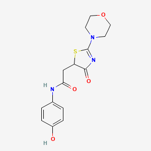 molecular formula C15H17N3O4S B2635816 N-(4-hydroxyphenyl)-2-[2-(morpholin-4-yl)-4-oxo-4,5-dihydro-1,3-thiazol-5-yl]acetamide CAS No. 1010895-29-0