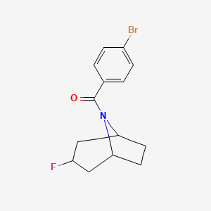 molecular formula C14H15BrFNO B2635827 (4-Bromophenyl)-(3-fluoro-8-azabicyclo[3.2.1]octan-8-yl)methanone CAS No. 2310101-76-7