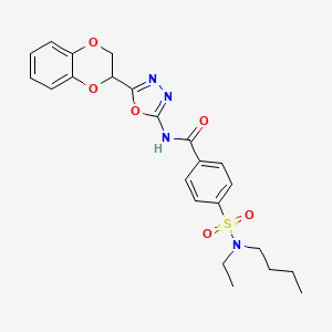 4-(N-butyl-N-ethylsulfamoyl)-N-(5-(2,3-dihydrobenzo[b][1,4]dioxin-2-yl)-1,3,4-oxadiazol-2-yl)benzamide