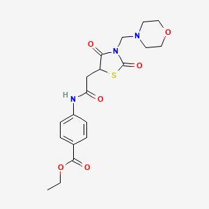 Ethyl 4-[[2-[3-(morpholin-4-ylmethyl)-2,4-dioxo-1,3-thiazolidin-5-yl]acetyl]amino]benzoate