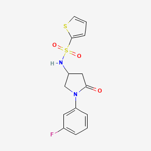 N-[1-(3-fluorophenyl)-5-oxopyrrolidin-3-yl]thiophene-2-sulfonamide