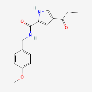 N-[(4-methoxyphenyl)methyl]-4-propanoyl-1H-pyrrole-2-carboxamide