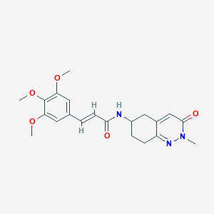 molecular formula C21H25N3O5 B2635854 (E)-N-(2-methyl-3-oxo-2,3,5,6,7,8-hexahydrocinnolin-6-yl)-3-(3,4,5-trimethoxyphenyl)acrylamide CAS No. 1904645-88-0