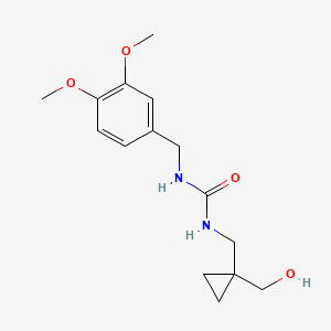 molecular formula C15H22N2O4 B2635856 1-(3,4-二甲氧基苄基)-3-((1-(羟甲基)环丙基)甲基)脲 CAS No. 1251609-93-4
