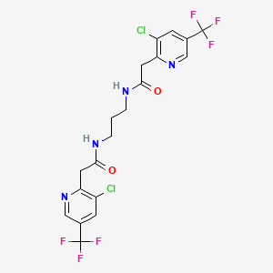 molecular formula C19H16Cl2F6N4O2 B2635860 2-[3-chloro-5-(trifluoromethyl)-2-pyridinyl]-N-[3-({2-[3-chloro-5-(trifluoromethyl)-2-pyridinyl]acetyl}amino)propyl]acetamide CAS No. 685107-55-5