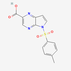 molecular formula C14H11N3O4S B2635863 5-tosyl-5H-pyrrolo[2,3-b]pyrazine-2-carboxylic acid CAS No. 1201630-75-2