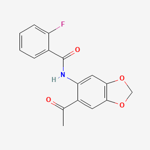 N-(6-acetyl-1,3-benzodioxol-5-yl)-2-fluorobenzenecarboxamide