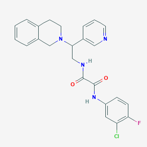 molecular formula C24H22ClFN4O2 B2635876 N-(3-氯-4-氟苯基)-N'-[2-(3,4-二氢异喹啉-2(1H)-基)-2-吡啶-3-基乙基]乙二酰胺 CAS No. 904277-66-3