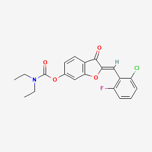 (Z)-2-(2-chloro-6-fluorobenzylidene)-3-oxo-2,3-dihydrobenzofuran-6-yl diethylcarbamate