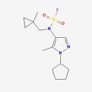 molecular formula C14H22FN3O2S B2635889 N-(1-Cyclopentyl-5-methylpyrazol-4-yl)-N-[(1-methylcyclopropyl)methyl]sulfamoyl fluoride CAS No. 2411250-32-1