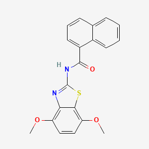 molecular formula C20H16N2O3S B2635891 N-(4,7-二甲氧基-1,3-苯并噻唑-2-基)萘-1-甲酰胺 CAS No. 897618-10-9