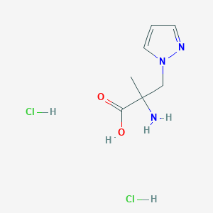 molecular formula C7H13Cl2N3O2 B2635894 2-amino-2-methyl-3-(1H-pyrazol-1-yl)propanoic acid dihydrochloride CAS No. 2137790-24-8
