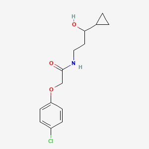 molecular formula C14H18ClNO3 B2635897 2-(4-chlorophenoxy)-N-(3-cyclopropyl-3-hydroxypropyl)acetamide CAS No. 1396676-41-7