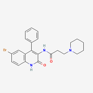 N-(6-bromo-2-oxo-4-phenyl-1,2-dihydroquinolin-3-yl)-3-(piperidin-1-yl)propanamide