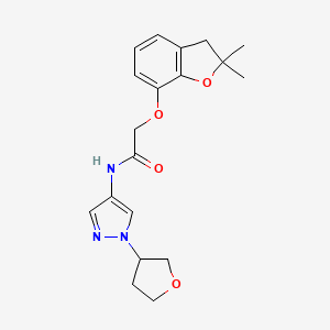 2-((2,2-dimethyl-2,3-dihydrobenzofuran-7-yl)oxy)-N-(1-(tetrahydrofuran-3-yl)-1H-pyrazol-4-yl)acetamide