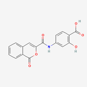 molecular formula C17H11NO6 B2635927 2-hydroxy-4-(1-oxo-1H-isochromene-3-carboxamido)benzoic acid CAS No. 924765-04-8