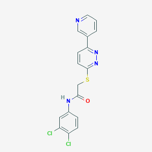 molecular formula C17H12Cl2N4OS B2635928 N-(3,4-dichlorophenyl)-2-(6-pyridin-3-ylpyridazin-3-yl)sulfanylacetamide CAS No. 872988-00-6