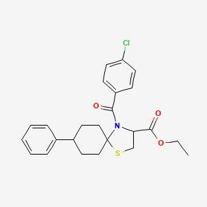 Ethyl 4-(4-chlorobenzoyl)-8-phenyl-1-thia-4-azaspiro[4.5]decane-3-carboxylate