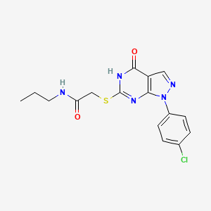 2-((1-(4-chlorophenyl)-4-oxo-4,5-dihydro-1H-pyrazolo[3,4-d]pyrimidin-6-yl)thio)-N-propylacetamide