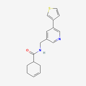 molecular formula C17H18N2OS B2635948 N-((5-(噻吩-3-基)吡啶-3-基)甲基)环己-3-烯羧酰胺 CAS No. 1795361-87-3