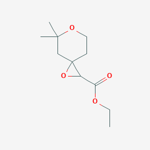 molecular formula C11H18O4 B2635954 5,5-二甲基-1,6-二氧杂螺[2.5]辛烷-2-羧酸乙酯 CAS No. 37487-95-9