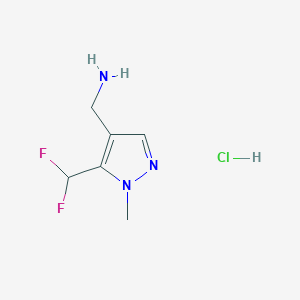 (5-(Difluoromethyl)-1-methyl-1H-pyrazol-4-yl)methanamine hydrochloride