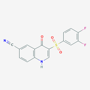 molecular formula C16H8F2N2O3S B2635969 3-((3,4-Difluorophenyl)sulfonyl)-4-oxo-1,4-dihydroquinoline-6-carbonitrile CAS No. 1019152-81-8