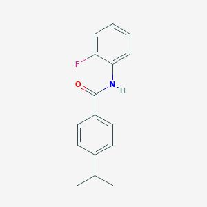 molecular formula C16H16FNO B263597 N-(2-fluorophenyl)-4-isopropylbenzamide 
