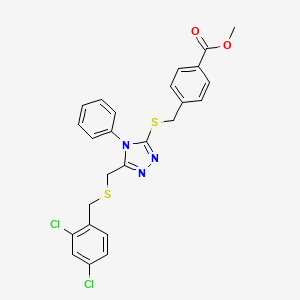 methyl 4-{[(5-{[(2,4-dichlorobenzyl)sulfanyl]methyl}-4-phenyl-4H-1,2,4-triazol-3-yl)sulfanyl]methyl}benzenecarboxylate