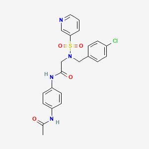 molecular formula C22H21ClN4O4S B2635977 N-(4-乙酰氨基苯基)-2-(N-(4-氯苄基)吡啶-3-磺酰胺基)乙酰胺 CAS No. 1021054-66-9