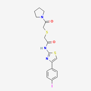 N-(4-(4-iodophenyl)thiazol-2-yl)-2-((2-oxo-2-(pyrrolidin-1-yl)ethyl)thio)acetamide